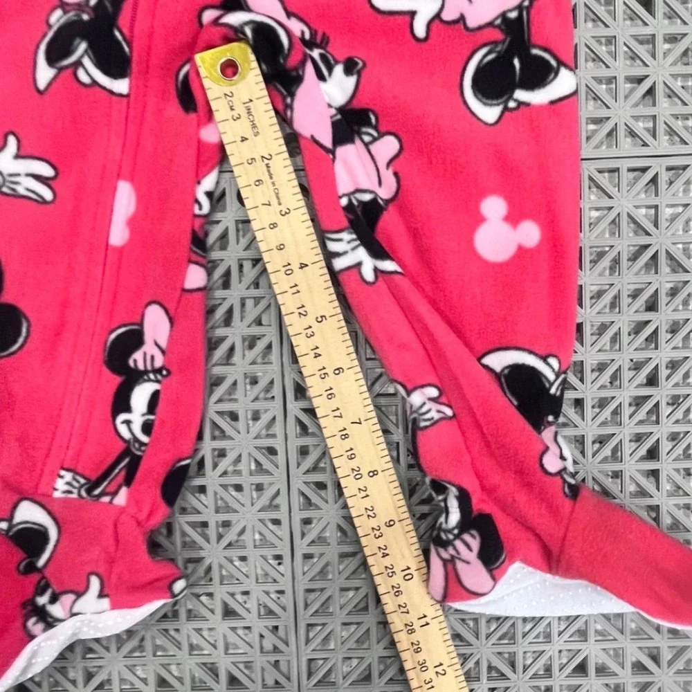 Disney Minnie Mouse Footed Pajamas Girls 18M Pink Cute Cozy Fleece Zip Up NEW